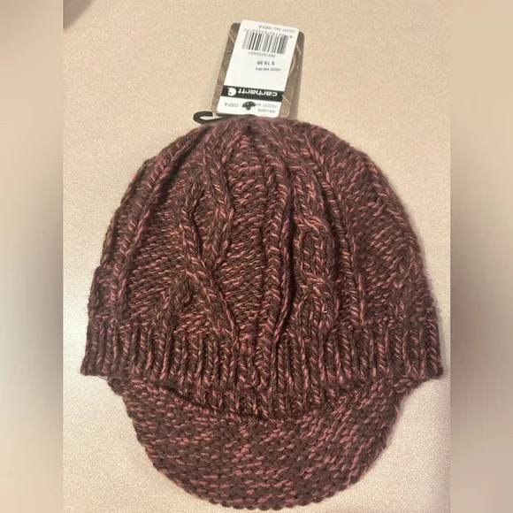 ladies carhartt hat, burgundy and brown - Picture 2 of 2